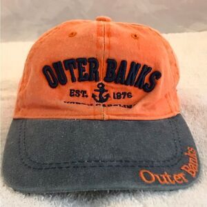 Beach Mart for North Carolina Outer Banks Adjustable Orange & Grey Baseball Cap